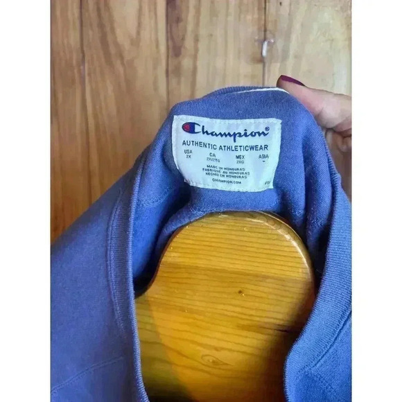 Champion Crewneck Sweatshirt Embroidered Pink Purple Women's Size 2X - Picture 3 of 7